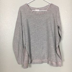 Caslon | Grey Side Slit Sweatshirt Large